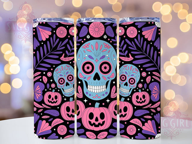 Spooky Gothic Halloween Skull Tumbler, Halloween Skull Wrap, Gothic Tumbler Design, 20Oz Skinny Tumbler, Skull Sublimation Wrap, Creepy Halloween Drinkware, Dark Skull Tumbler Sublimation SvggirlplusArt 
