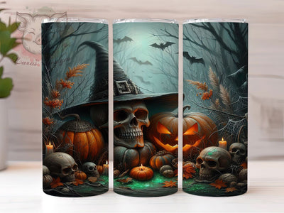 Spooky Gothic Halloween Skull Tumbler, Skull Tumbler Wrap, 20oz Sublimation, Spooky Skull Cup, Gothic Skull Design, Halloween Drinkware, Creepy Tumbler Wrap Sublimation Lara' s Designs 