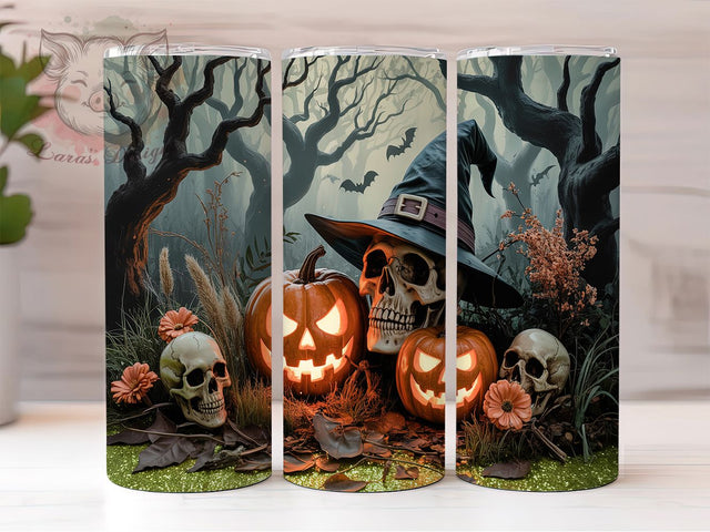 Spooky Gothic Halloween Skull Tumbler, Skull Tumbler Wrap, 20oz Sublimation, Spooky Skull Cup, Gothic Skull Design, Halloween Drinkware, Creepy Tumbler Wrap Sublimation Lara' s Designs 