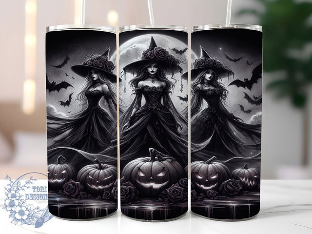 Spooky Gothic Witch Ghost Tumbler Wrap, Gothic Ghost Wrap, Halloween 20Oz Design, Dark Witch Cup Wrap, Gothic Halloween Drinkware, Spooky Ghost Tumbler, Witchy Halloween Mug Design Sublimation ToriDesigns 
