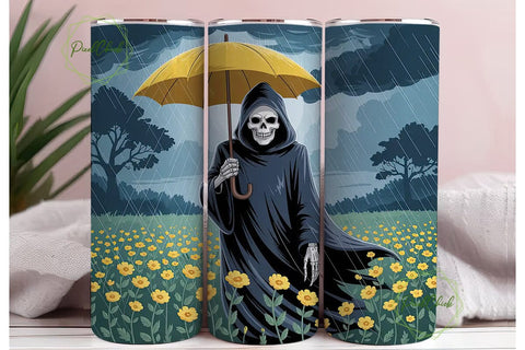 Spooky Grim Reaper 20oz Tumbler Wrap Sublimation PixelChick 