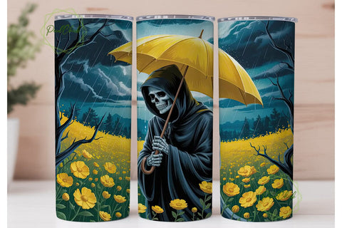 Spooky Grim Reaper 20oz Tumbler Wrap Sublimation PixelChick 