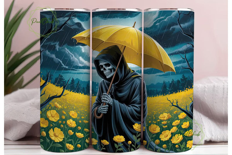Spooky Grim Reaper 20oz Tumbler Wrap Sublimation PixelChick 