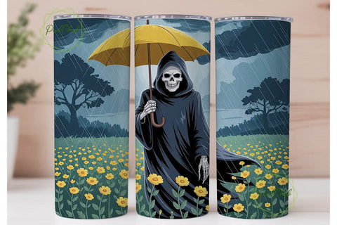 Spooky Grim Reaper 20oz Tumbler Wrap Sublimation PixelChick 