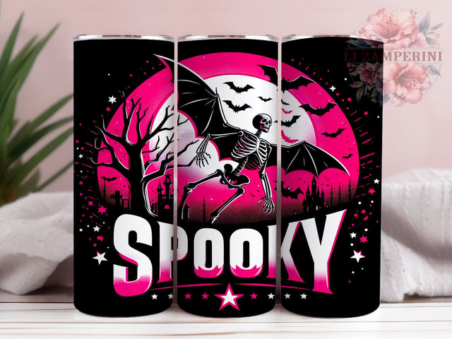 Spooky Halloween 20oz Tumbler Wrap PNG, Skeleton Halloween Tumbler Png, Straight & Tapered Tumbler Wrap, Instant Digital Download Sublimation Li Zamperini 