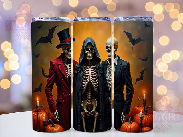 Spooky Halloween 20oz Tumbler Wrap Sublimation Design, Straight Tapered Tumbler Wrap, Skeleton Tumbler Png, Instant Digital Download Sublimation SvggirlplusArt 