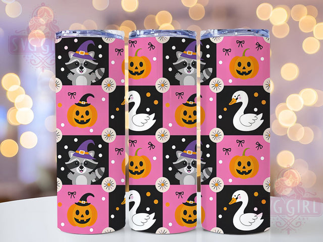 Spooky Halloween Animals Creepy Cute Tumbler, Spooky Animal Wrap, Haunted Creatures Cup, 20Oz Sublimation Tumbler, Festive Animal Drinkware, Creepy Cute Gift, Autumn Halloween Wrap Sublimation SvggirlplusArt 