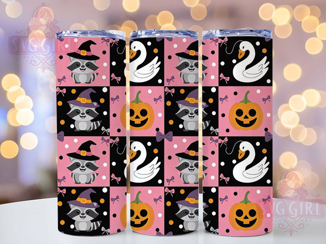 Spooky Halloween Animals Creepy Cute Tumbler, Spooky Animal Wrap, Haunted Creatures Cup, 20Oz Sublimation Tumbler, Festive Animal Drinkware, Creepy Cute Gift, Autumn Halloween Wrap Sublimation SvggirlplusArt 