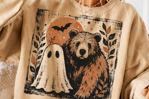 Spooky Halloween Bear Ghost PNG File SVG DesignDestine 