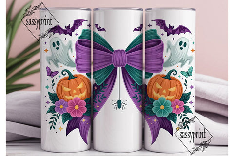 Spooky Halloween Bow 20oz Tumbler Design Sublimation sassyprint 