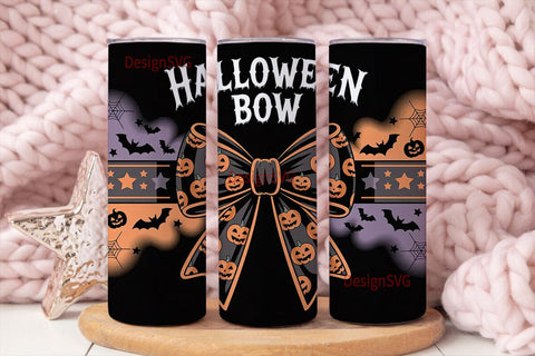 Spooky Halloween Bow 20oz Tumbler Wrap Sublimation DesignSVG 