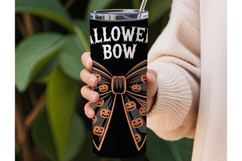 Spooky Halloween Bow 20oz Tumbler Wrap Sublimation DesignSVG 