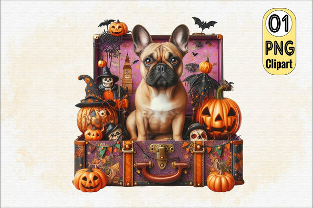 Spooky Halloween Bulldog Adventure Sublimation Clipart Sublimation SVGArt 