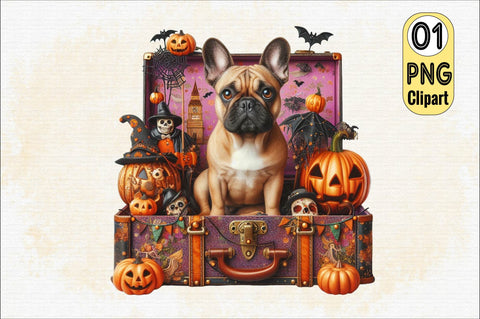 Spooky Halloween Bulldog Adventure Sublimation Clipart Sublimation SVGArt 