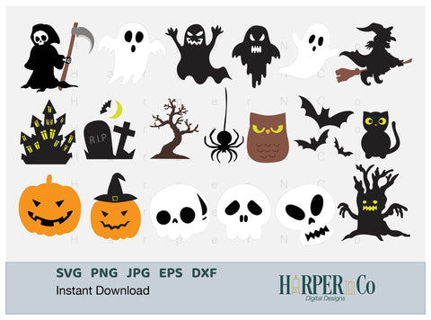 Spooky Halloween Bundle SVG PNG Cut EPS File SVG HarperNCo 