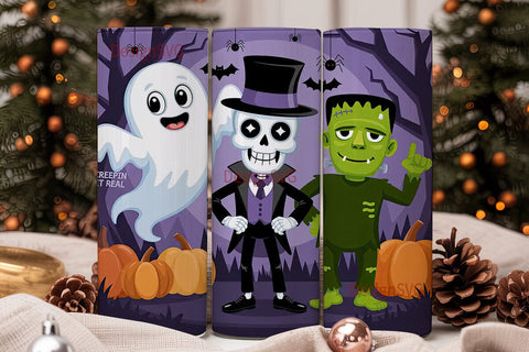 Spooky Halloween Characters 20oz Tumbler Sublimation DesignSVG 