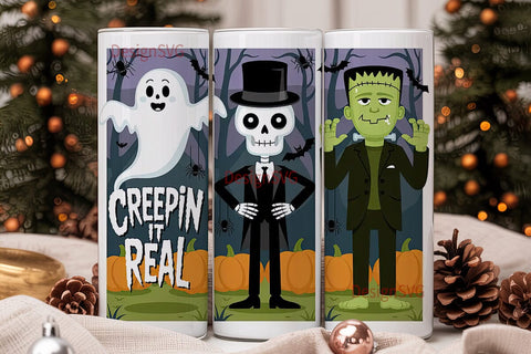 Spooky Halloween Characters 20oz Tumbler Sublimation DesignSVG 
