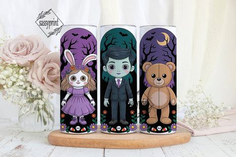 Spooky Halloween Characters 20oz Tumbler Sublimation sassyprint 