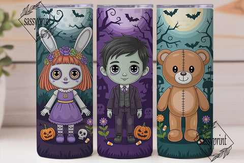 Spooky Halloween Characters 20oz Tumbler Sublimation sassyprint 
