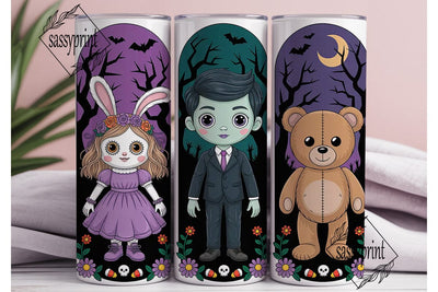 Spooky Halloween Characters 20oz Tumbler Sublimation sassyprint 
