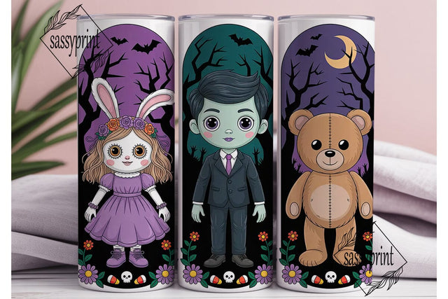 Spooky Halloween Characters 20oz Tumbler Sublimation sassyprint 