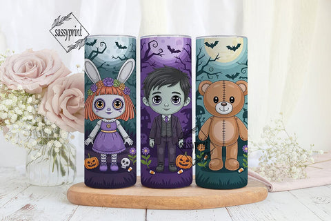 Spooky Halloween Characters 20oz Tumbler Sublimation sassyprint 
