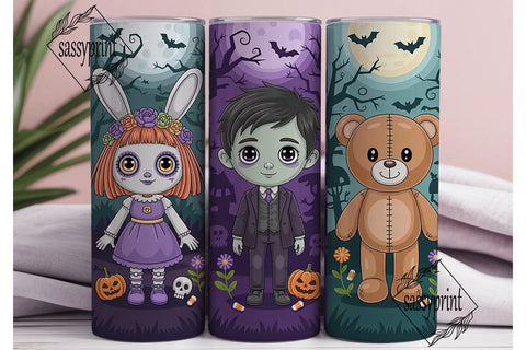 Spooky Halloween Characters 20oz Tumbler Sublimation sassyprint 