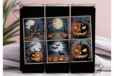 Spooky Halloween Comic Tumbler Wrap Sublimation sassyprint 