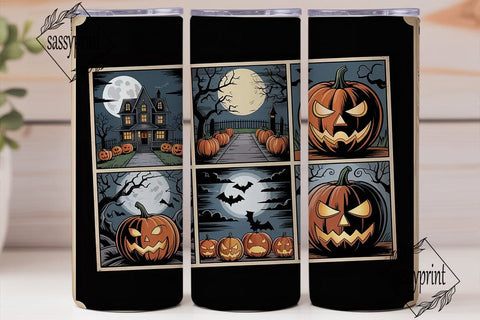 Spooky Halloween Comic Tumbler Wrap Sublimation sassyprint 