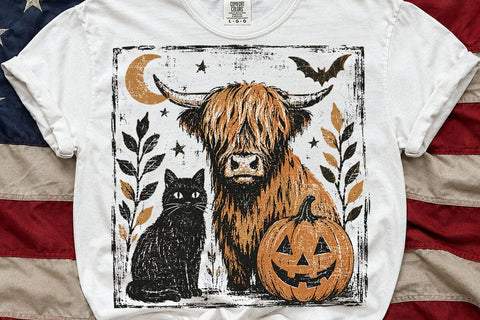 Spooky Halloween Cow Cat Pumpkin Png SVG DesignDestine 