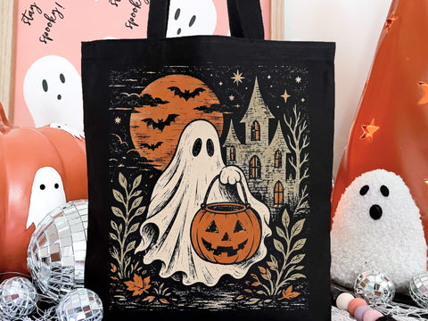 Spooky Halloween Cute Ghost Pumpkin PNG SVG DesignDestine 