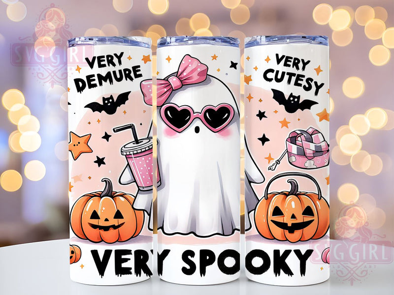 Spooky Halloween, Cute Halloween, Tumbler Wrap, PNG Sublimation, 20oz Tumbler, Halloween Decor, Demure Design, Halloween Gift Sublimation SvggirlplusArt 