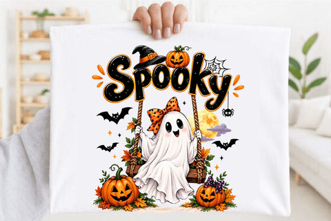 Spooky Halloween Ghost Clipart Sublimation SVGArt 