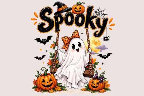 Spooky Halloween Ghost Clipart Sublimation SVGArt 
