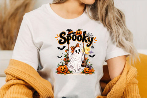 Spooky Halloween Ghost Clipart Sublimation SVGArt 