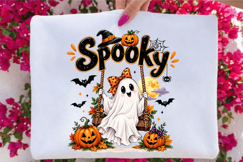 Spooky Halloween Ghost Clipart Sublimation SVGArt 