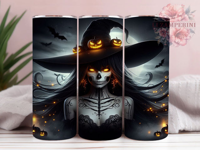 Spooky Halloween Ghost Witch Tumbler, Spooky Witch Wrap, Ghost Witch Cup, 20Oz Sublimation Design, Autumn Witch Drinkware, Fall Halloween Mug, Kawaii Ghost Witch Tumbler Sublimation Li Zamperini 
