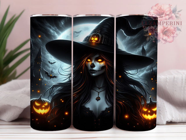 Spooky Halloween Ghost Witch Tumbler, Spooky Witch Wrap, Ghost Witch Cup, 20Oz Sublimation Design, Autumn Witch Drinkware, Fall Halloween Mug, Kawaii Ghost Witch Tumbler Sublimation Li Zamperini 