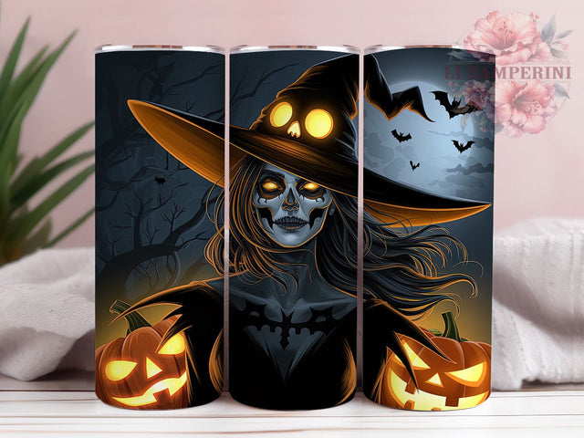 Spooky Halloween Ghost Witch Tumbler, Spooky Witch Wrap, Ghost Witch Cup, 20Oz Sublimation Design, Autumn Witch Drinkware, Fall Halloween Mug, Kawaii Ghost Witch Tumbler Sublimation Li Zamperini 