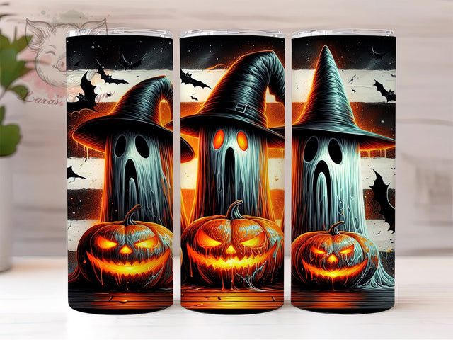 Spooky Halloween Ghosts 20 oz Skinny Tumbler Sublimation Design, Straight & Tapered Tumbler Png, Spooky Tumbler Png, Digital Download PNG Sublimation Lara' s Designs 