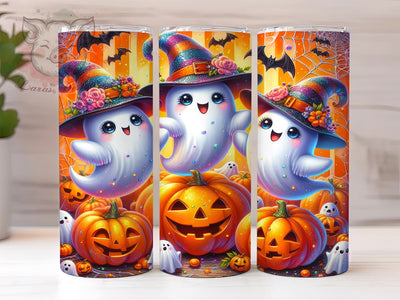 Spooky Halloween Ghosts 20 oz Skinny Tumbler Sublimation Design, Straight & Tapered Tumbler Png, Spooky Vibes Tumbler Png, Digital Download PNG Sublimation Lara' s Designs 