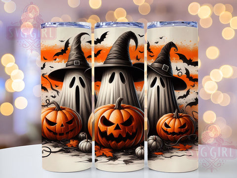 Spooky Halloween Ghosts 20oz Tumbler Wrap Sublimation Design, Straight Tapered Tumbler Wrap, Spooky Tumbler Png, Instant Digital Download Sublimation SvggirlplusArt 
