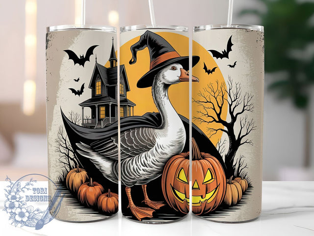 Spooky Halloween Goose Tumbler, Spooky Goose, Goose Tumbler, 20oz Tumbler Wrap, Skinny Tumbler Png, Sublimation Design, Instant Download Sublimation ToriDesigns 