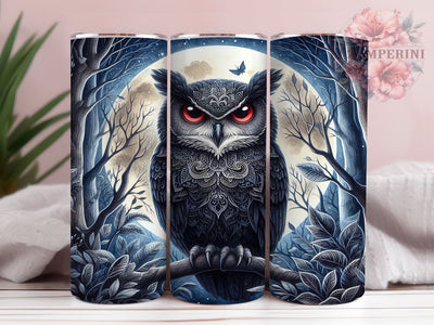 Spooky Halloween Gothic Owl 20oz Tumbler Wrap PNG, Spooky Tumbler Png, Straight & Tapered Tumbler Wrap, Instant Digital Download Sublimation Li Zamperini 