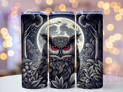 Spooky Halloween Gothic Owl 20oz Tumbler Wrap Sublimation Design, Straight Tapered Tumbler Wrap, Gothic Owl Tumbler Png, Instant Digital Download Sublimation SvggirlplusArt 