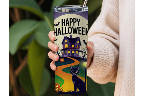 Spooky Halloween House 20oz Tumbler Wrap Sublimation DesignSVG 