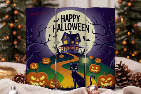 Spooky Halloween House 20oz Tumbler Wrap Sublimation DesignSVG 
