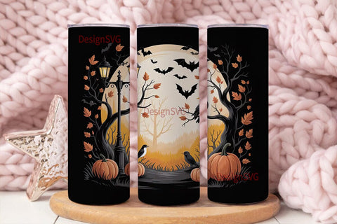 Spooky Halloween Night 20oz Tumbler Wrap Sublimation DesignSVG 