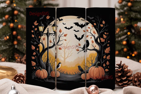 Spooky Halloween Night 20oz Tumbler Wrap Sublimation DesignSVG 