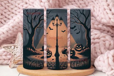 Spooky Halloween Night 20oz Tumbler Wrap Sublimation DesignSVG 